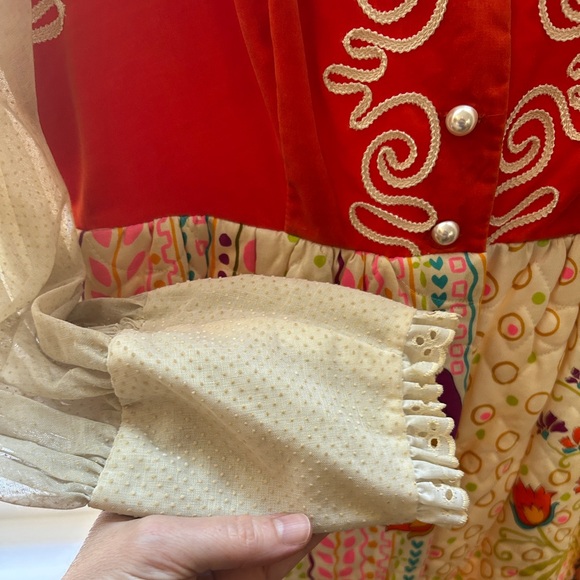 Vintage Wench Dress Renaissance Cosplay Velvet Bodice Quilted Skirt Prairie Maxi - Picture 9 of 11